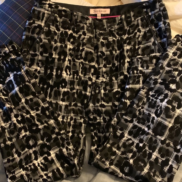 Juicy Couture, plaid/leopard print pants. Size4 - Picture 2 of 2